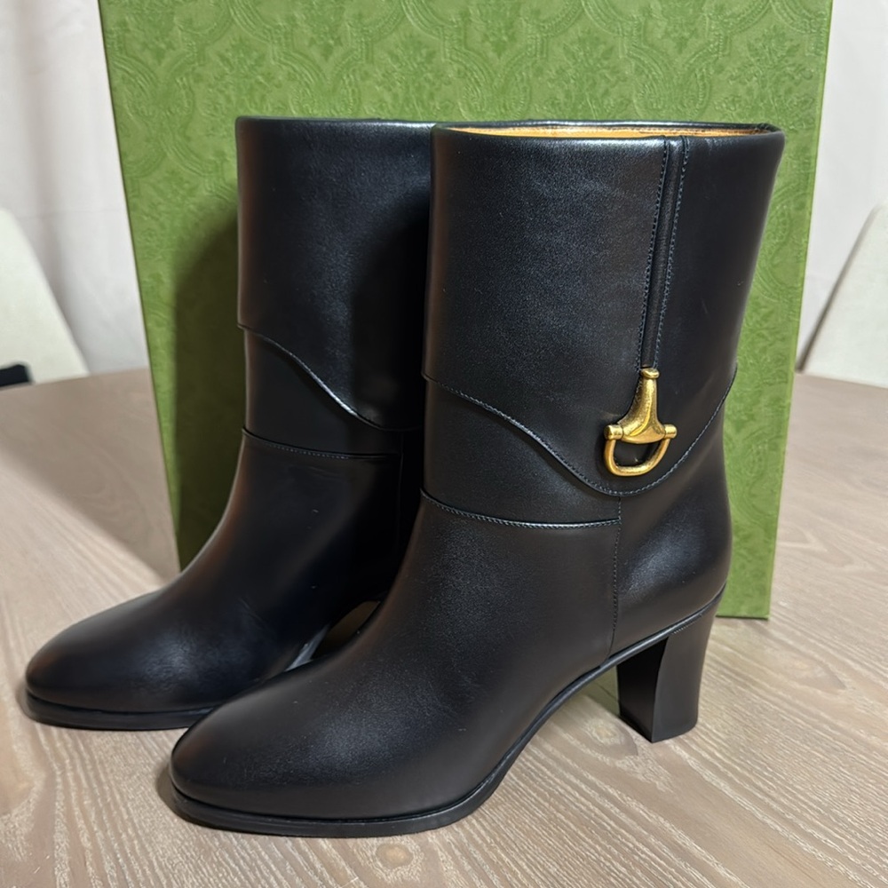Brand New Gucci Elizabeth Heeled Ankle Boots